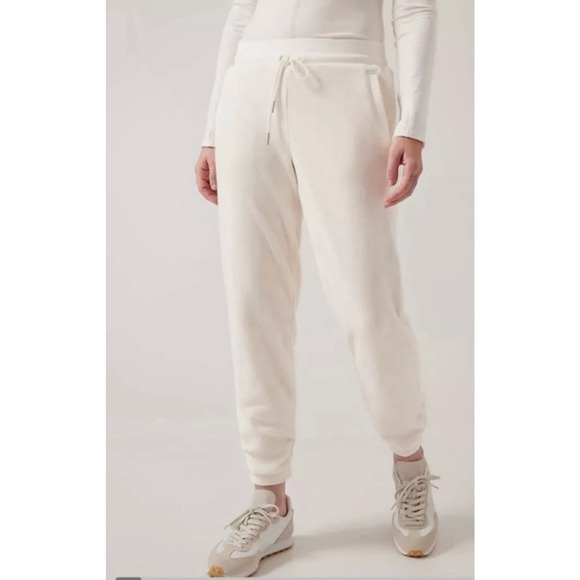 Athleta Recover Cozy Jogger Size 2x Plus Ivory 4 Way Stretch NWT $98 Soft Plush - Picture 2 of 8